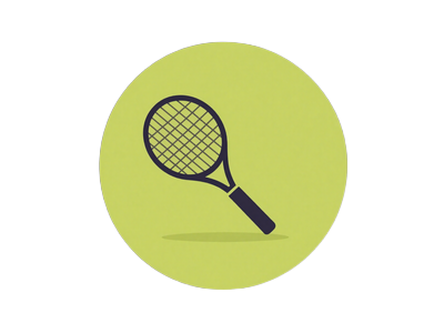 Tennis-Symbol mit Schl&auml;ger in limgelbem Kreis bei Golisimo Casino
