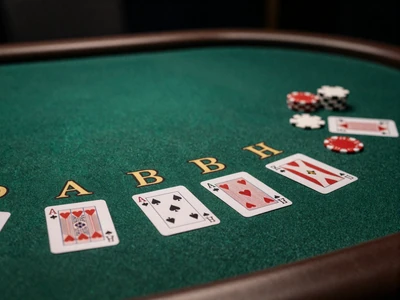 Infinite Blackjack Tisch mit Karten auf gr&uuml;nem Filz im Golisimo Live Casino