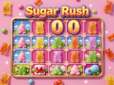 Sugar Rush 1000 Slot mit Gummib&auml;ren auf pinkem Hintergrund und Multiplikator-Zonen bei Golisimo