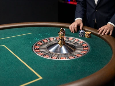 Live Roulette Tisch mit gr&uuml;nem Filz und professioneller Studio-Beleuchtung im Live Casino