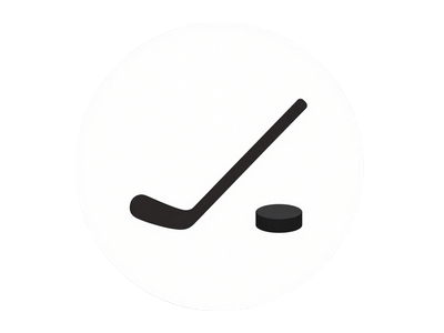 Eishockey-Symbol mit Puck und Schl&auml;ger in wei&szlig;em Kreis bei Golisimo Casino