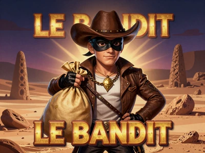 Le Bandit Slot mit maskiertem Banditen und Goldsack im Western-Stil bei Golisimo Casino